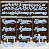 Custom Brown Light Blue-White Melting Foodie Cream Lace Neck Hockey Jersey