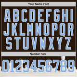 Custom Brown Light Blue-White Melting Foodie Cream Lace Neck Hockey Jersey