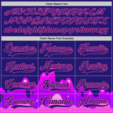 Custom Dark Purple-Pink Melting Psychedelic Lace Neck Hockey Jersey