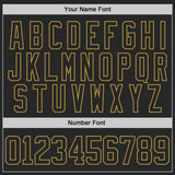 Custom Black Old Gold-White New York NY City Skyline State Pride Paint Splatter Lace Neck Hockey Jersey