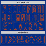 Custom Royal Orange-White New York NY City Skyline State Pride Paint Splatter Lace Neck Hockey Jersey