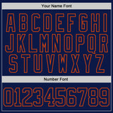 Custom Navy Orange-White New York NY City Skyline State Pride Paint Splatter Lace Neck Hockey Jersey