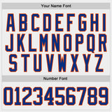 Custom White Royal-Orange Washington DC WA City Skyline State Pride Paint Splatter Lace Neck Hockey Jersey