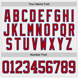 Custom White Red-Royal Philadelphia PA City Skyline State Pride Paint Splatter Lace Neck Hockey Jersey