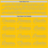 Custom Yellow Gray-White San Francisco CA City Skyline State Pride Paint Splatter Lace Neck Hockey Jersey