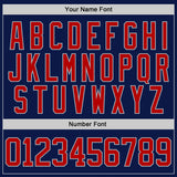 Custom Navy Red-Gray Chicago IL City Skyline State Pride Paint Splatter Lace Neck Hockey Jersey
