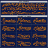 Custom Navy Bay Orange-White Houston TX City Skyline State Pride Paint Splatter Lace Neck Hockey Jersey