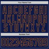 Custom Navy Bay Orange-White Houston TX City Skyline State Pride Paint Splatter Lace Neck Hockey Jersey