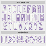 Custom White-Purple Miami FL City Skyline State Pride Paint Splatter Lace Neck Hockey Jersey