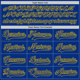 Custom Royal Yellow-White Denver CO City Skyline State Pride Paint Splatter Lace Neck Hockey Jersey