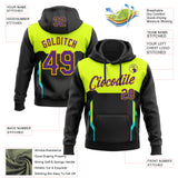 Custom Stitched Black Purple Neon Yellow Aqua-Yellow Car Racing Motorsport Pullover Sweatshirt Hoodie