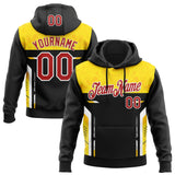 Custom Stitched Black Red Yellow Gray-White Car Racing Floral Motorsport Pullover Sweatshirt Hoodie