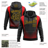 Custom Stitched Black Fire Red-Gold Car Racing Motorsport Pullover Sweatshirt Hoodie