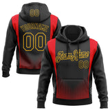 Custom Stitched Black Fire Red-Gold Car Racing Motorsport Pullover Sweatshirt Hoodie