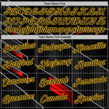 Custom Stitched Black Red Gray-Gold Car Racing Motorsport Pullover Sweatshirt Hoodie