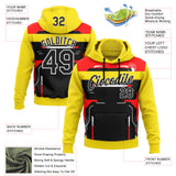Custom Stitched Yellow Black Red-White Car Racing Motorsport Pullover Sweatshirt Hoodie