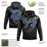 Custom Stitched Black Royal Green-White Car Racing Motorsport Pullover Sweatshirt Hoodie