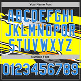 Custom Stitched Black Powder Blue Yellow Gray-White Car Racing Motorsport Pullover Sweatshirt Hoodie