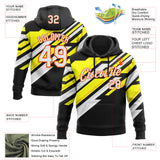 Custom Stitched Black White Yellow Gray-Orange Car Racing Motorsport Pullover Sweatshirt Hoodie