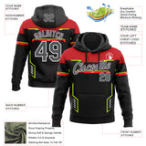 Custom Stitched Black Steel Gray Red Neon Green-White Car Racing Motorsport Pullover Sweatshirt Hoodie