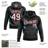 Custom Stitched Black White Blue-Red Car Racing Motorsport Pullover Sweatshirt Hoodie