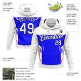Custom Stitched White Blue Red-Black Car Racing Motorsport Pullover Sweatshirt Hoodie