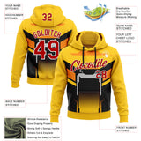 Custom Stitched Yellow Red Black Orange-White Car Racing Motorsport Pullover Sweatshirt Hoodie