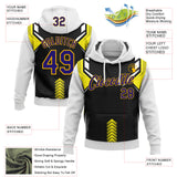 Custom Stitched White Dark Purple Black-Gold Car Racing Motorsport Pullover Sweatshirt Hoodie