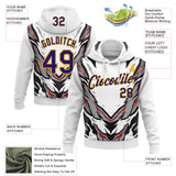 Custom Stitched White Dark Purple Black Gray Red-Gold Car Racing Geometric Motorsport Pullover Sweatshirt Hoodie