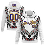 Custom Stitched White Dark Purple Black Gray Red-Gold Car Racing Geometric Motorsport Pullover Sweatshirt Hoodie