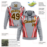 Custom Stitched Gray Brown Red Black-Gold Car Racing Polka dots Motorsport Pullover Sweatshirt Hoodie