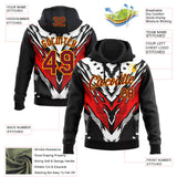 Custom Stitched Black Crimson Gray-Gold Car Racing Abstract Motorsport Pullover Sweatshirt Hoodie