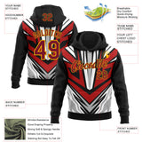 Custom Stitched Black Crimson Gray-Gold Car Racing Motorsport Pullover Sweatshirt Hoodie