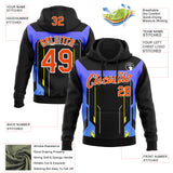 Custom Stitched Black Orange Blue Yellow-White Car Racing Motorsport Pullover Sweatshirt Hoodie