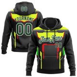 Custom Stitched Black Green Neon Yellow Red-White Car Racing Motorsport Pullover Sweatshirt Hoodie