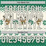 Custom Kelly Green Cream-Black Christmas Retro Reindeer Pullover Sweatshirt Hoodie