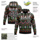 Custom Black-White Christmas Snowman Neon Pullover Sweatshirt Hoodie