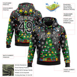 Custom Black-White Christmas Tree Snow Pullover Sweatshirt Hoodie