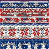 Custom US Navy Blue Cream Red-Black Christmas Retro Reindeer Pullover Sweatshirt Hoodie