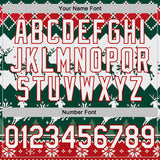 Custom Green White-Red Christmas Retro Reindeer Pullover Sweatshirt Hoodie