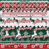 Custom Green White-Red Christmas Retro Reindeer Pullover Sweatshirt Hoodie