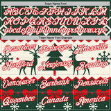 Custom Green Cream-Fire Red Christmas Retro Reindeer Pullover Sweatshirt Hoodie