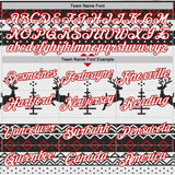 Custom White Black-Red Christmas Retro Reindeer Pullover Sweatshirt Hoodie