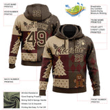 Custom Brown-City Cream Christmas Gingerbread Pullover Sweatshirt Hoodie