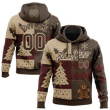 Custom Brown-City Cream Christmas Gingerbread Pullover Sweatshirt Hoodie