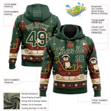Custom Green-Cream Christmas Penguin Pullover Sweatshirt Hoodie