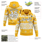 Custom Gold White-Black Christmas Retro Reindeer Pullover Sweatshirt Hoodie