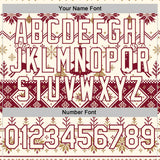 Custom Cream-Crimson Christmas Ugly Sweater Pullover Sweatshirt Hoodie