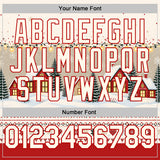 Custom Cream-Red Christmas Cottage Pullover Sweatshirt Hoodie