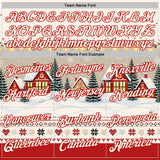 Custom Cream-Red Christmas Cottage Pullover Sweatshirt Hoodie
